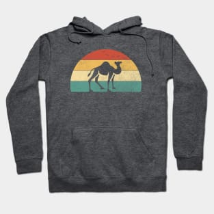 Sunset Camel Landscape Savanna vintage retro Hoodie